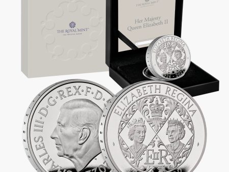 Her Majesty Queen Elizabeth II 2022 £5 Silver Piedfort Coin - King Charles III first portrait Cheap