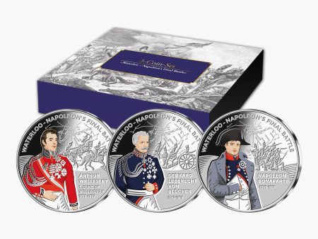 Napoleons Final Battle - Solid Silver 3 Coin Set For Discount